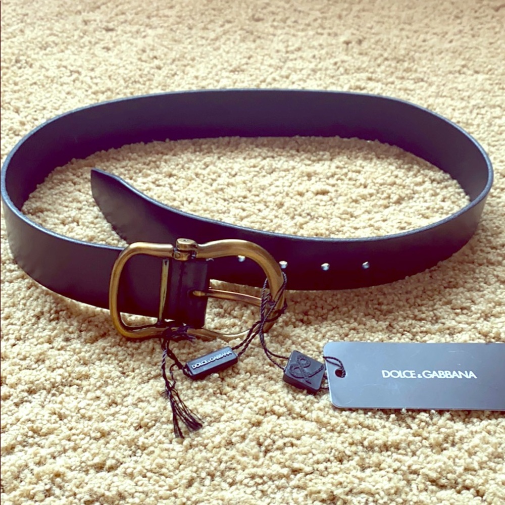 Dolce and Gabbana black leather belt